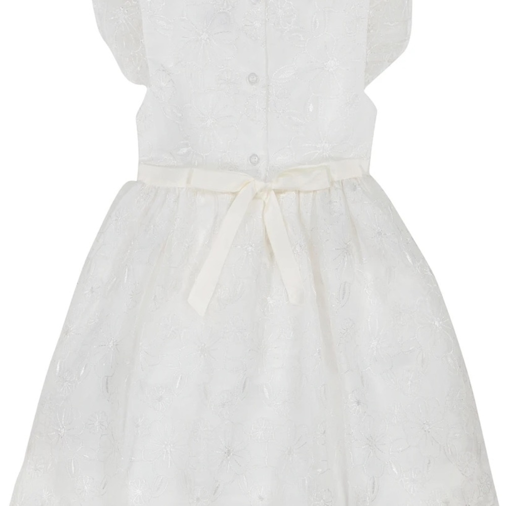 Elegant White Floral Dress toddler infant Easter christening baptism 18 month - Picture 6 of 10